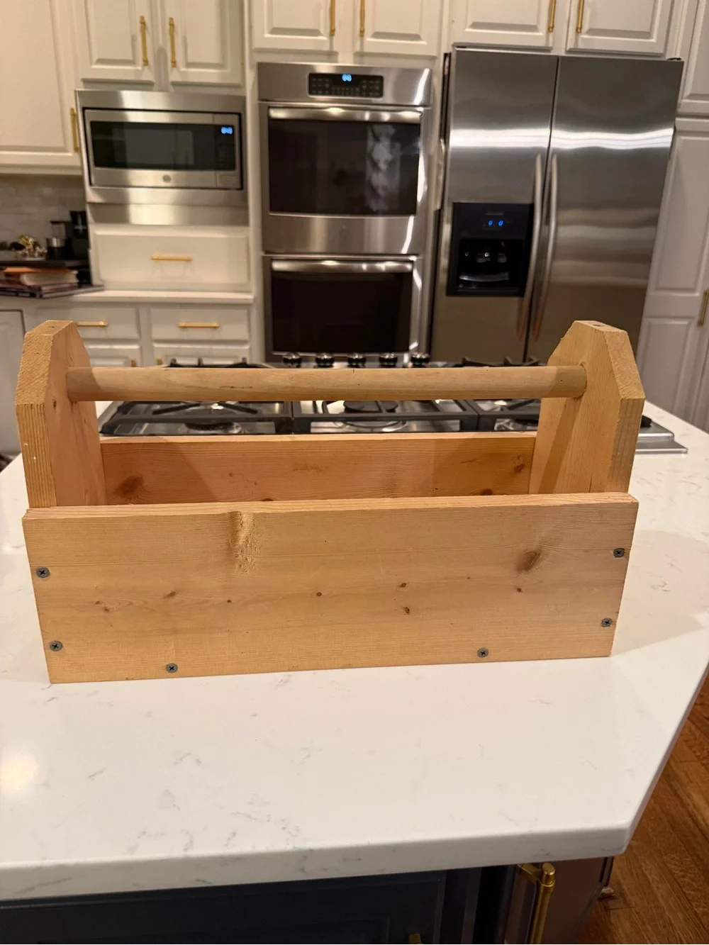 Handmade Solid Pine Wooden Tool Box Caddy Rustic Garden Tote Organizer 17.5x7×10